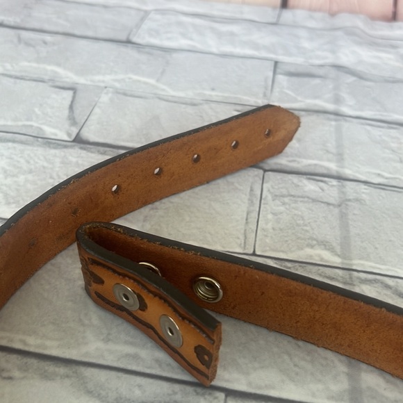 Tooled brown leather belt ENGRAVED NAME ANNALIESE - Picture 3 of 6